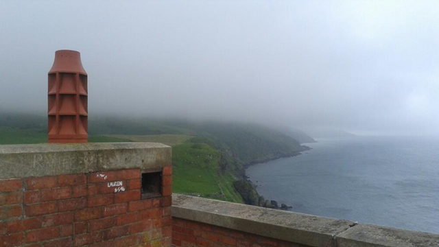 The ruined coastguard station on the Antrim Coast Road