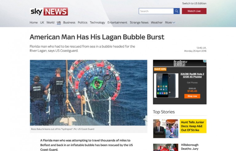 Florida man fails in Lagan bubble attempt