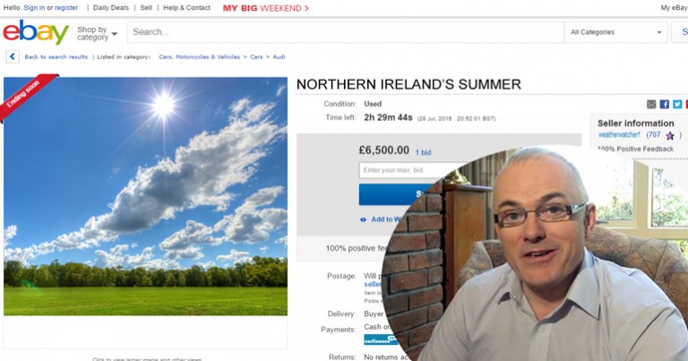 Frank Mitchell auctions off NI summer on eBay