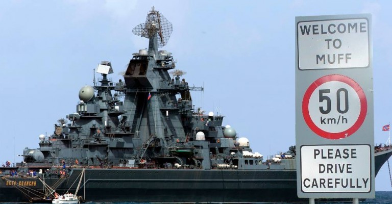 Russian warships now refuelling at Muff Filling Station