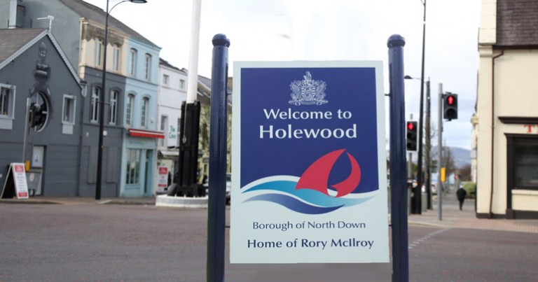 Fury as vandals change Holywood town sign