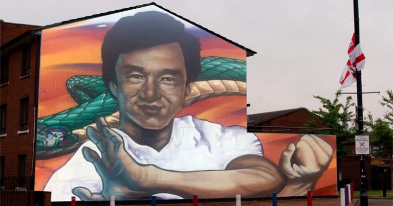 New mural on Sandy Row as Jackie Chan becomes Loyalist icon