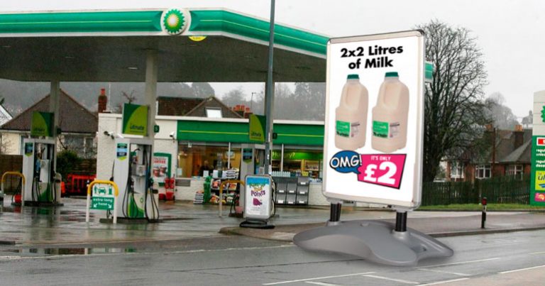 Local petrol station unveils world’s biggest roadside milk advert